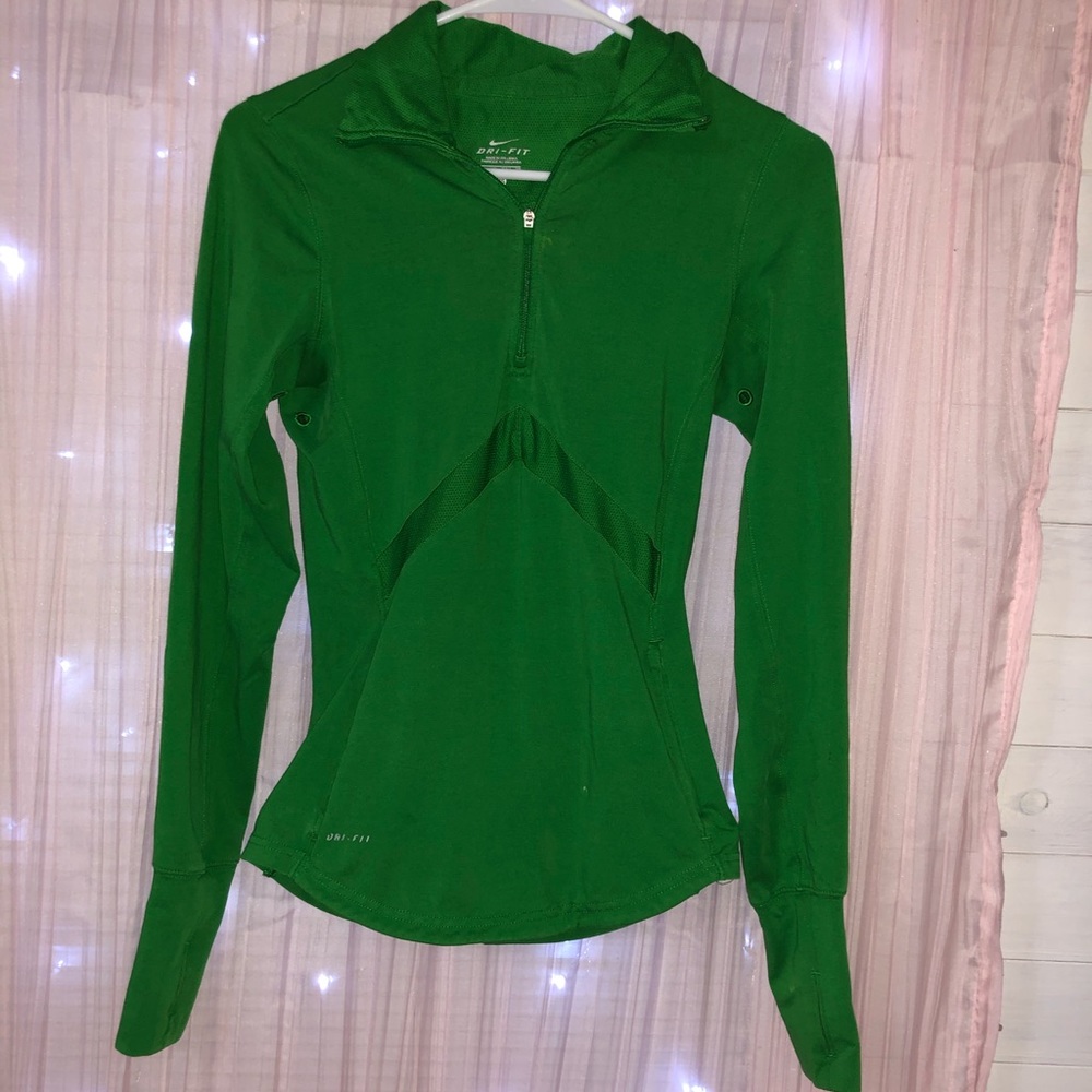 Green Nike quarter zip up